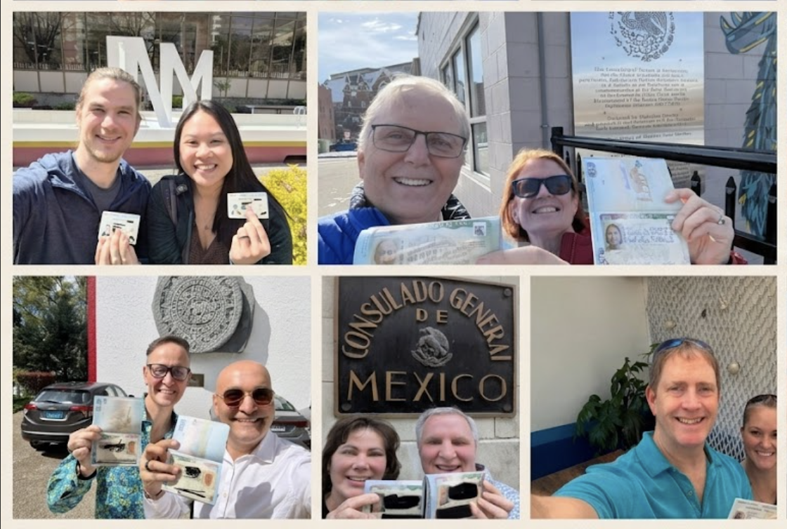 Reloca clients holding their Mexico residency cards