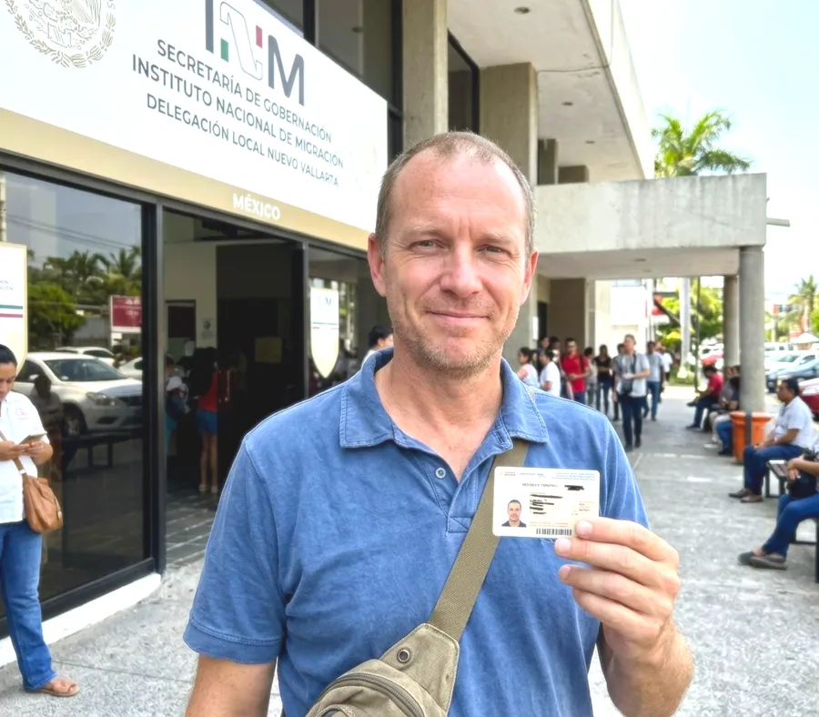 Robert D. with his Mexico resident card